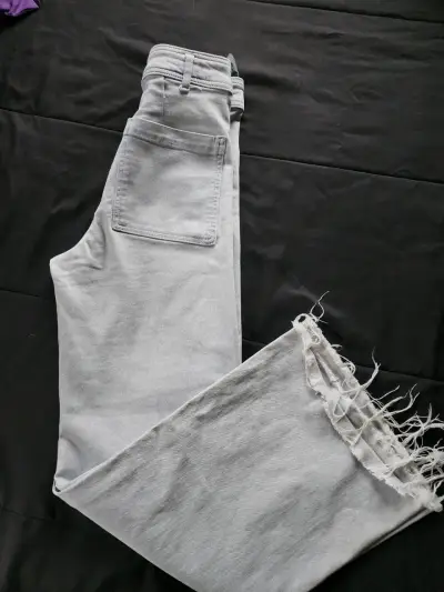 Jeans Zara The Marine Straight gris claro talla 34 - miniatura 5