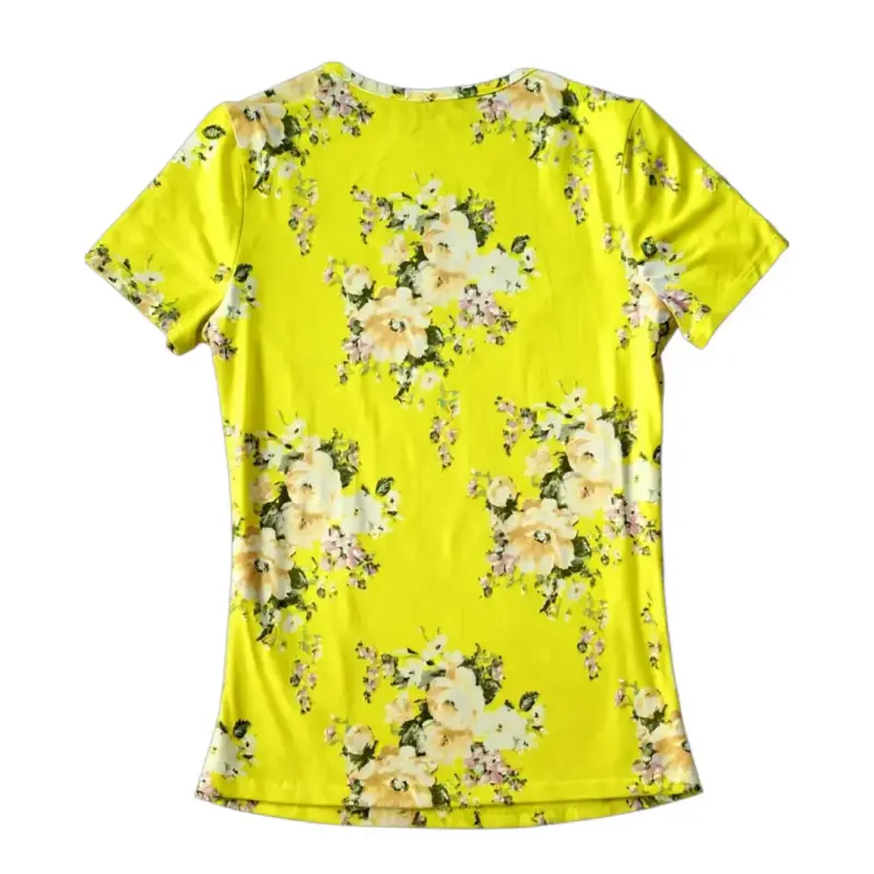 Polera para mujer A’Gaci Talla S Amarilla Floral - 2