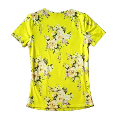 Polera para mujer A’Gaci Talla S Amarilla Floral - miniatura 2