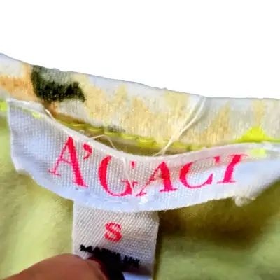 Polera para mujer A’Gaci Talla S Amarilla Floral - miniatura 3