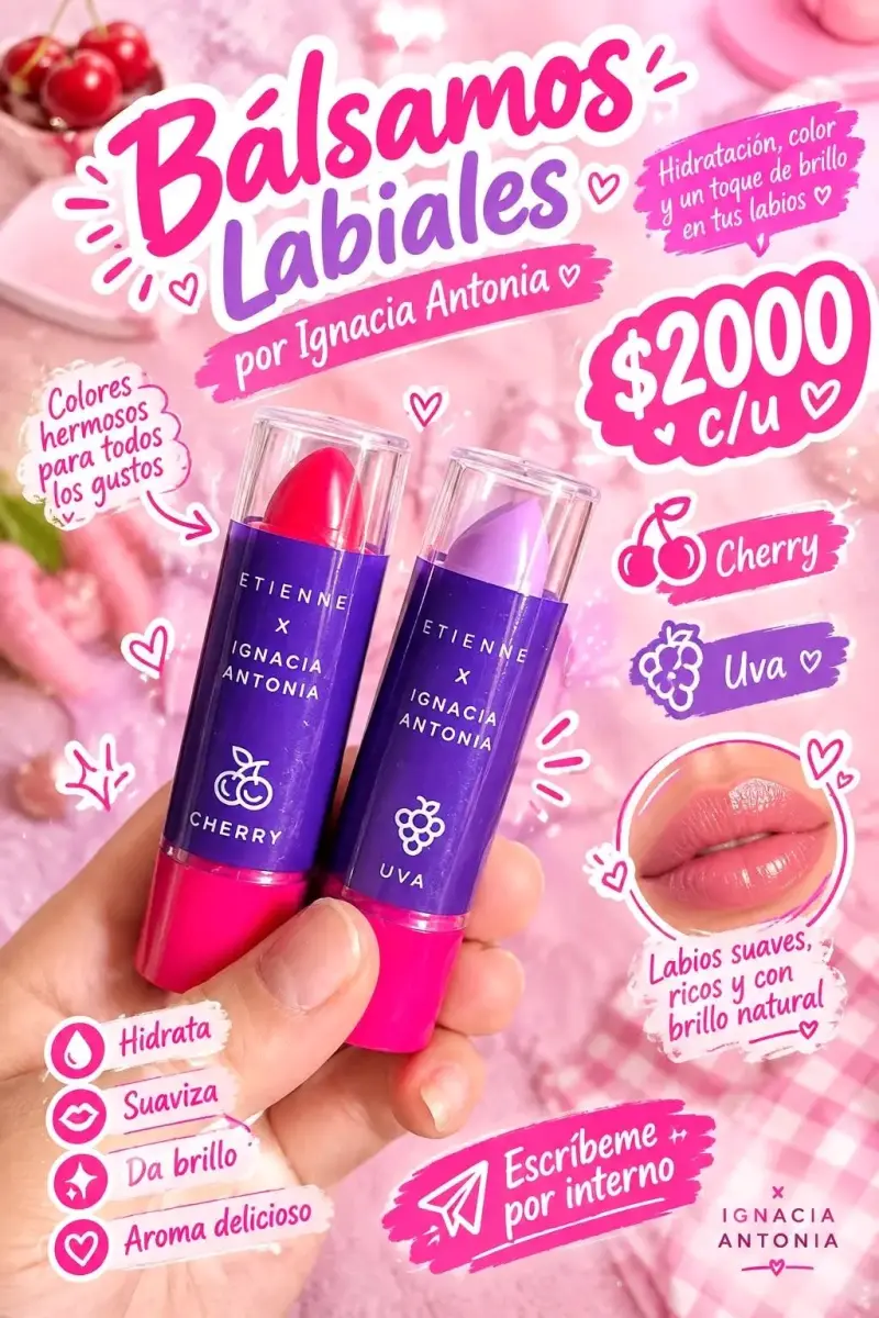 Bálsamos Labiales Ignacia Antonia Cherry y Uva