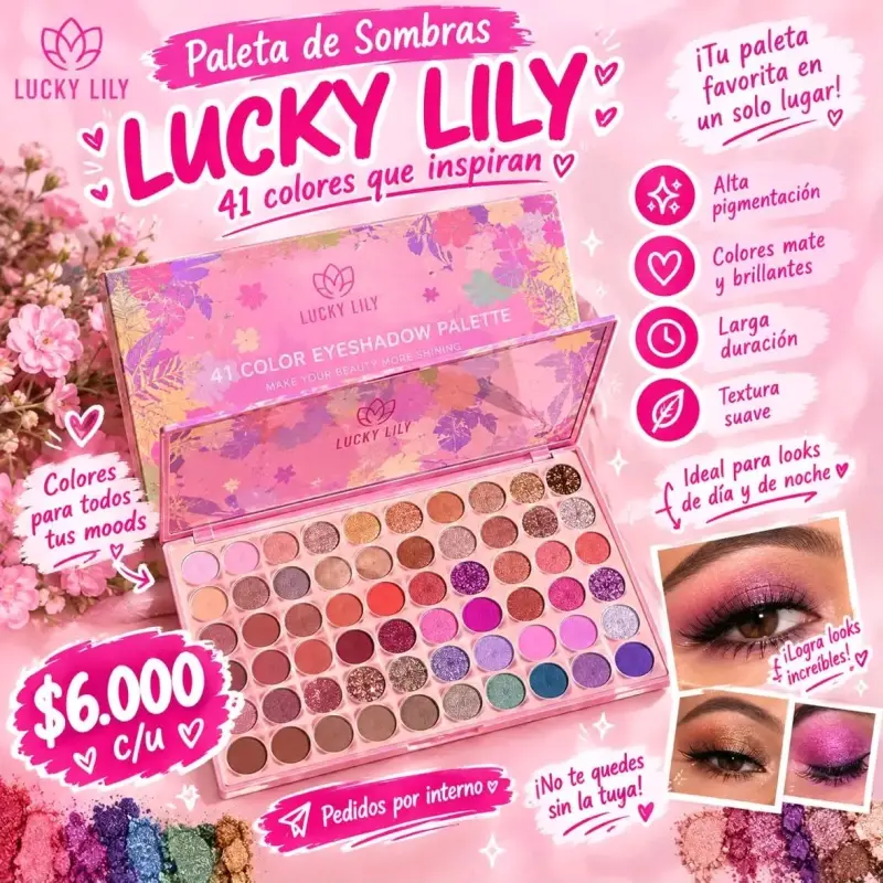 Paleta de Sombras Lucky Lily 41 Colores