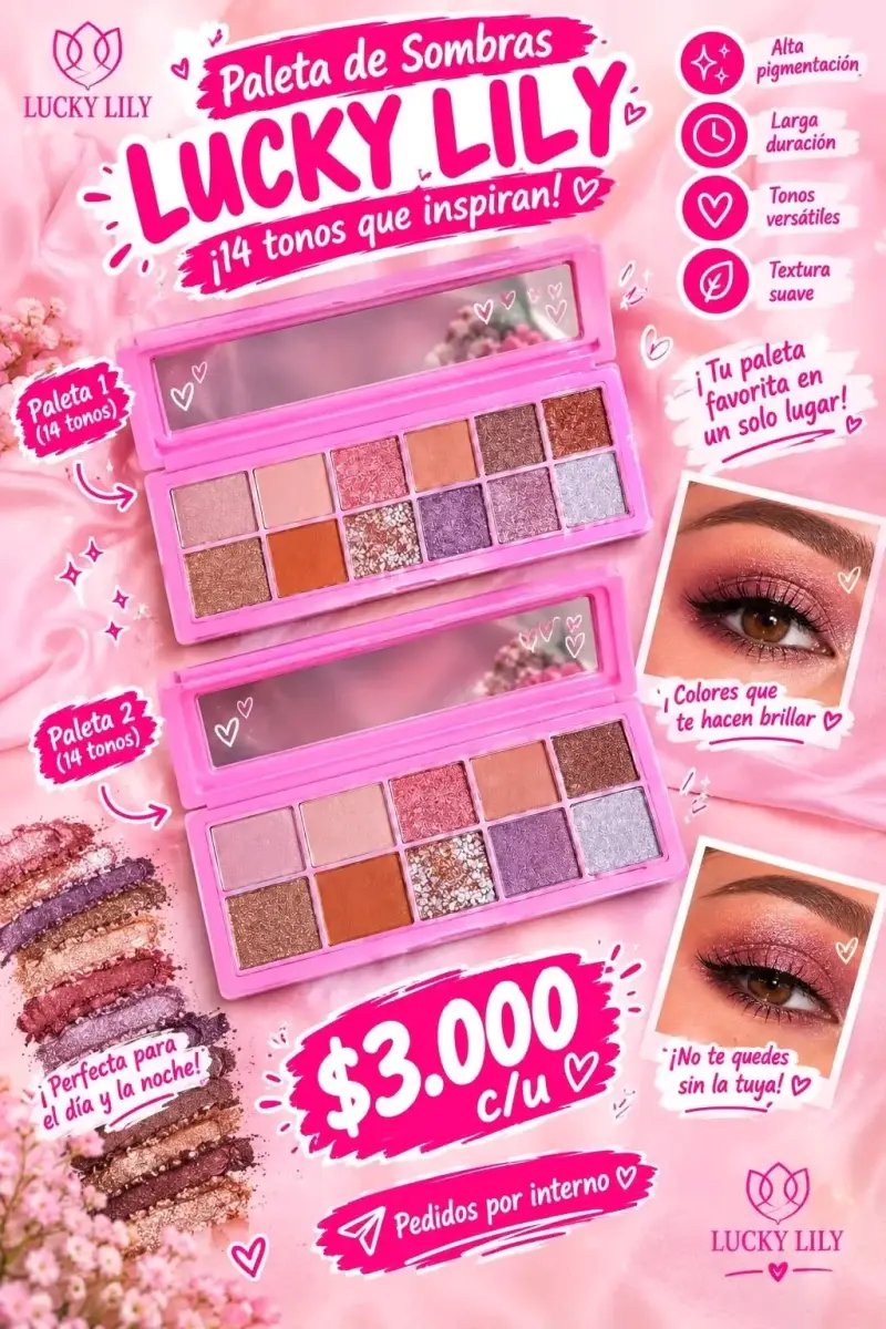Paleta de Sombras Lucky Lily 14 Tonos