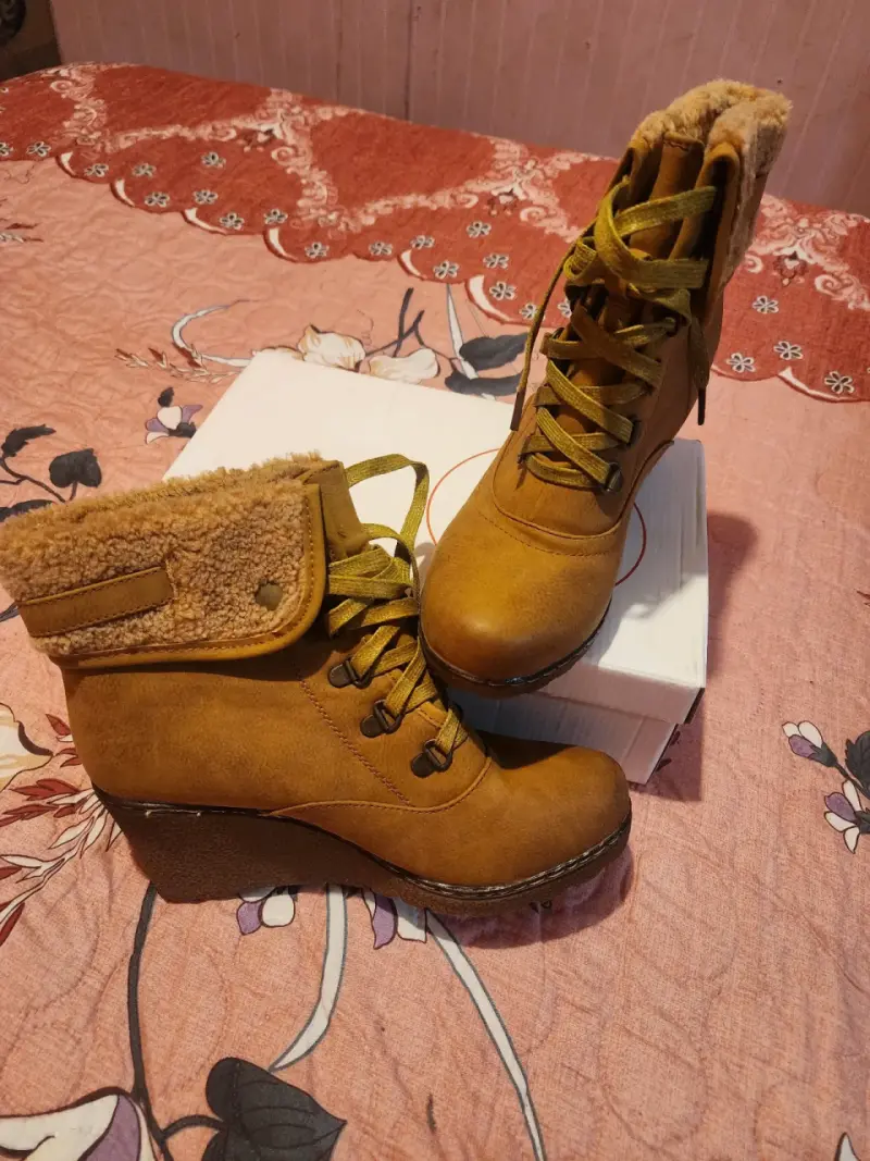 Botines de mujer con plataforma y forro de lana - 1