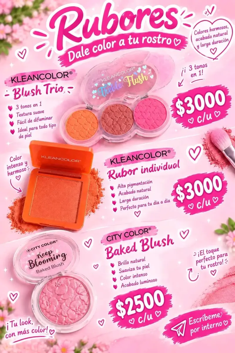 Set de Rubores Kleancolor y City Color