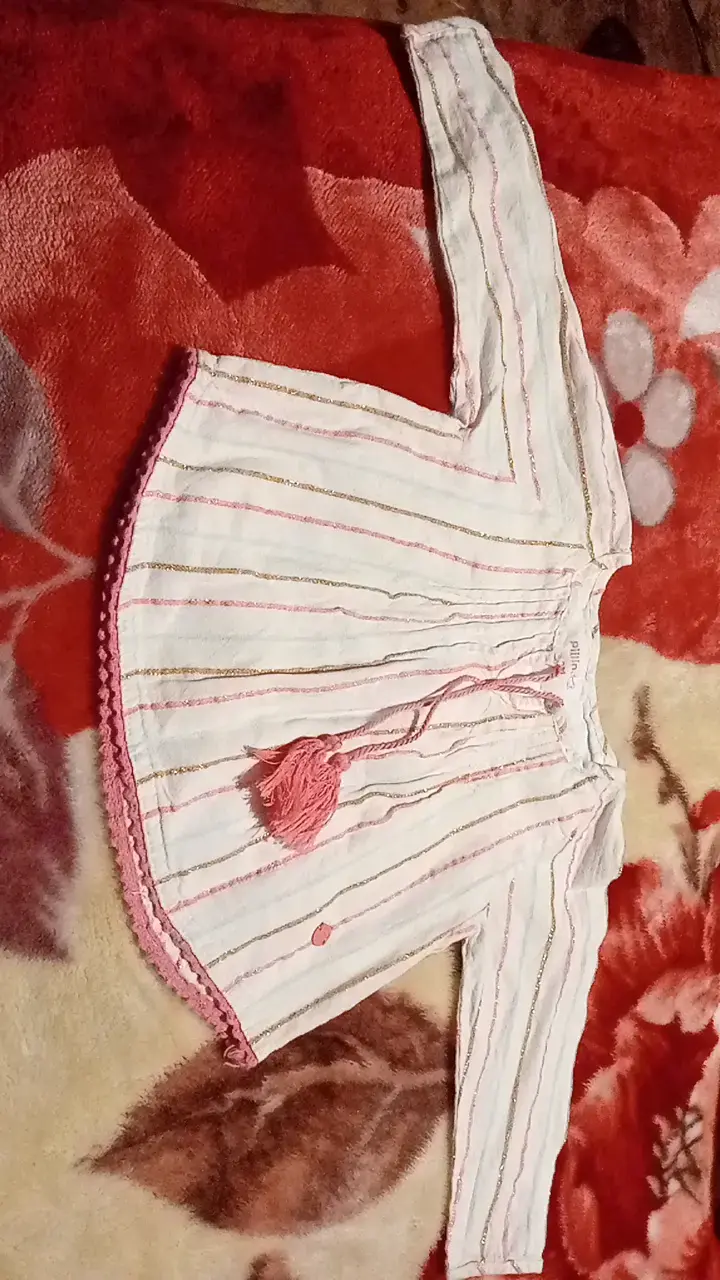 Blusa de bebé a rayas con borlas Pillin - 1