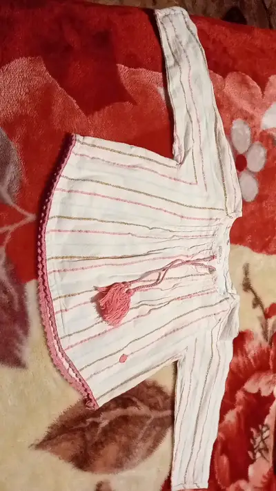 Blusa de bebé a rayas con borlas Pillin - miniatura 1