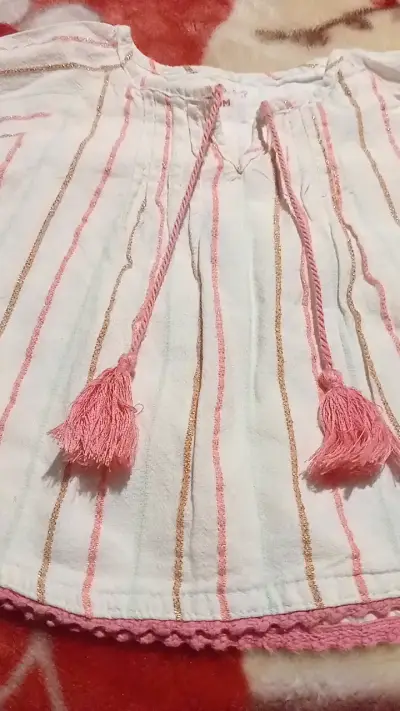 Blusa de bebé a rayas con borlas Pillin - miniatura 2