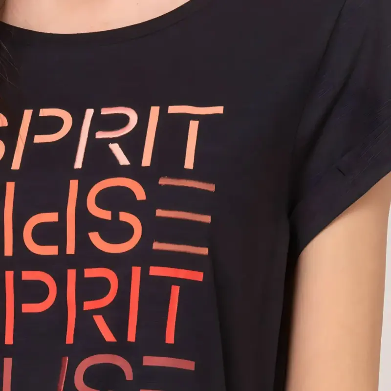 Polera para mujer Negra Gráfica Esprit Talla S - 4