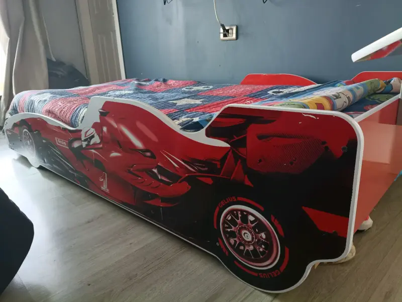 Cama infantil temática auto de carreras roja - 1