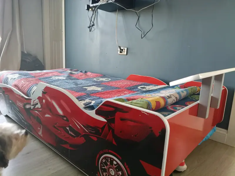 Cama infantil temática auto de carreras roja - 3