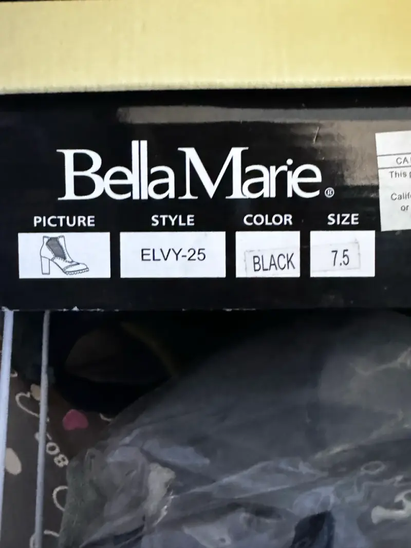 Botines de cuero negro con tacón Bella Marie - 2