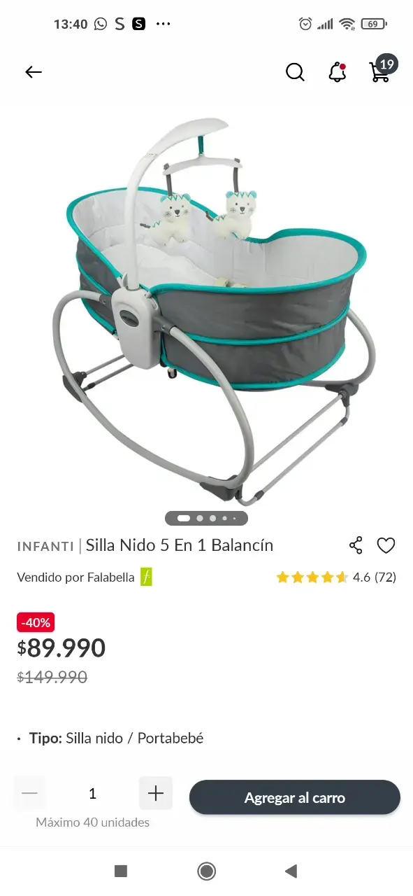 Silla Nido 5 en 1 Infanti con Balancín - 1