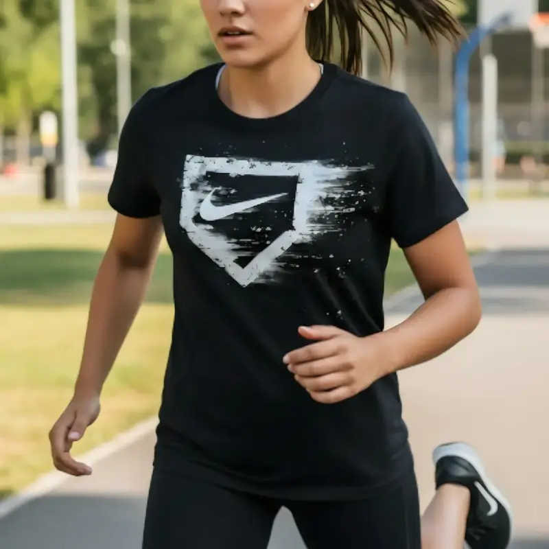 Polera Nike negra con diseño gráfico - 5