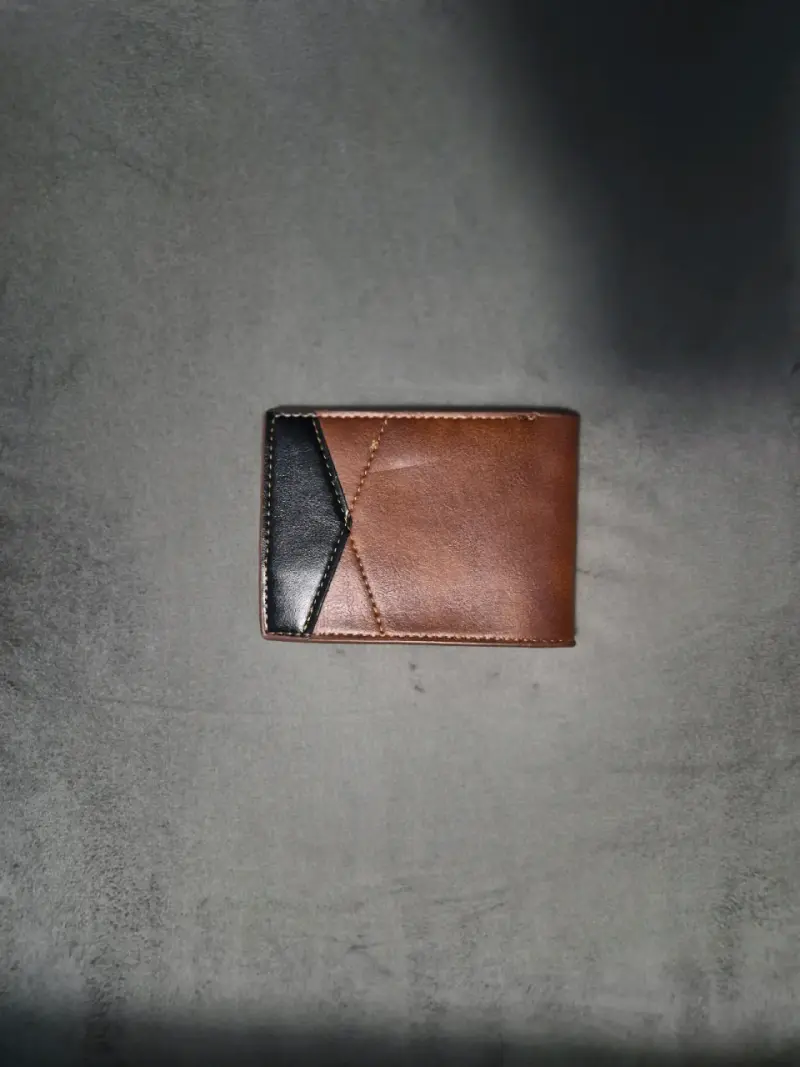 Billetera de cuero bicolor para hombre - 1