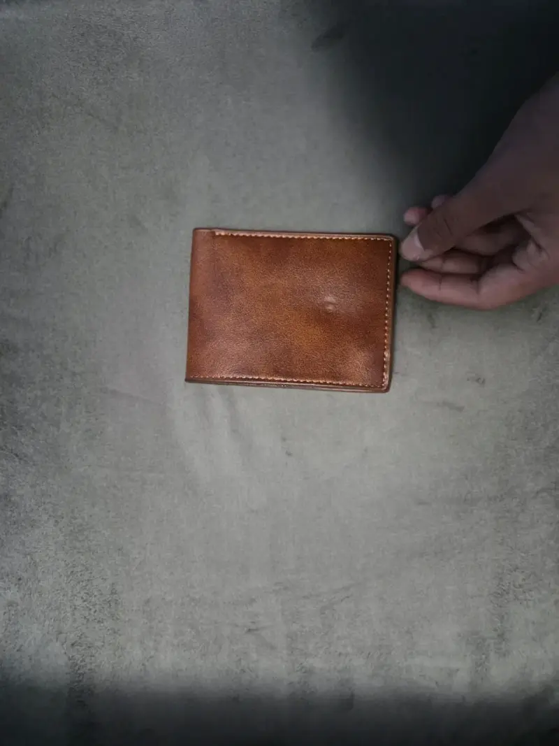Billetera de cuero bicolor para hombre - 4