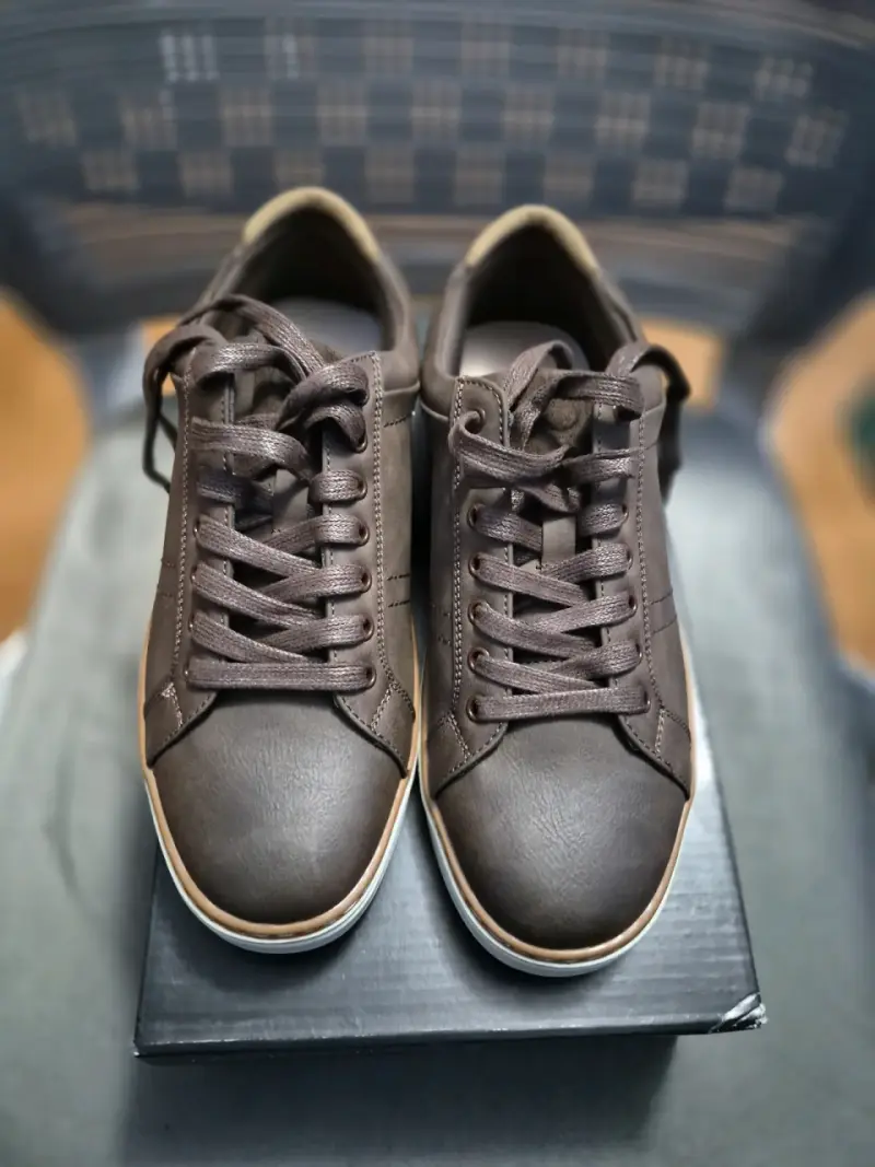 Zapatillas casuales de cuero marrón Marquis - 4