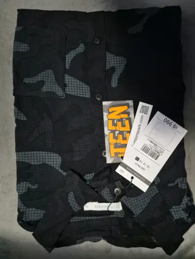 Camisa Zara Basic azul con anclas - miniatura 5