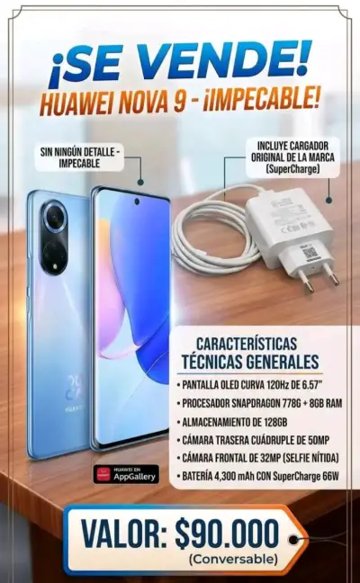 Huawei Nova 9 cargador original - miniatura 1