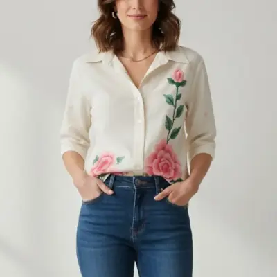 Blusa Mujer Blanca Marie Mercié Talla XS - miniatura 2