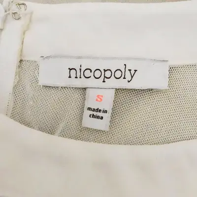 Blusa Nicopoly Talla S Mujer Blanco Encaje - miniatura 3