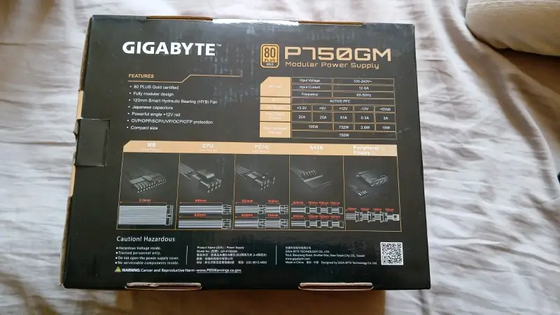 Fuente Modular Gigabyte P750GM 750W 80 Plu - 3