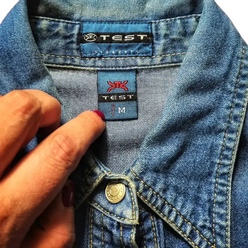 Blusa Camisa Mujer Test Talla M Jean Denim - 3