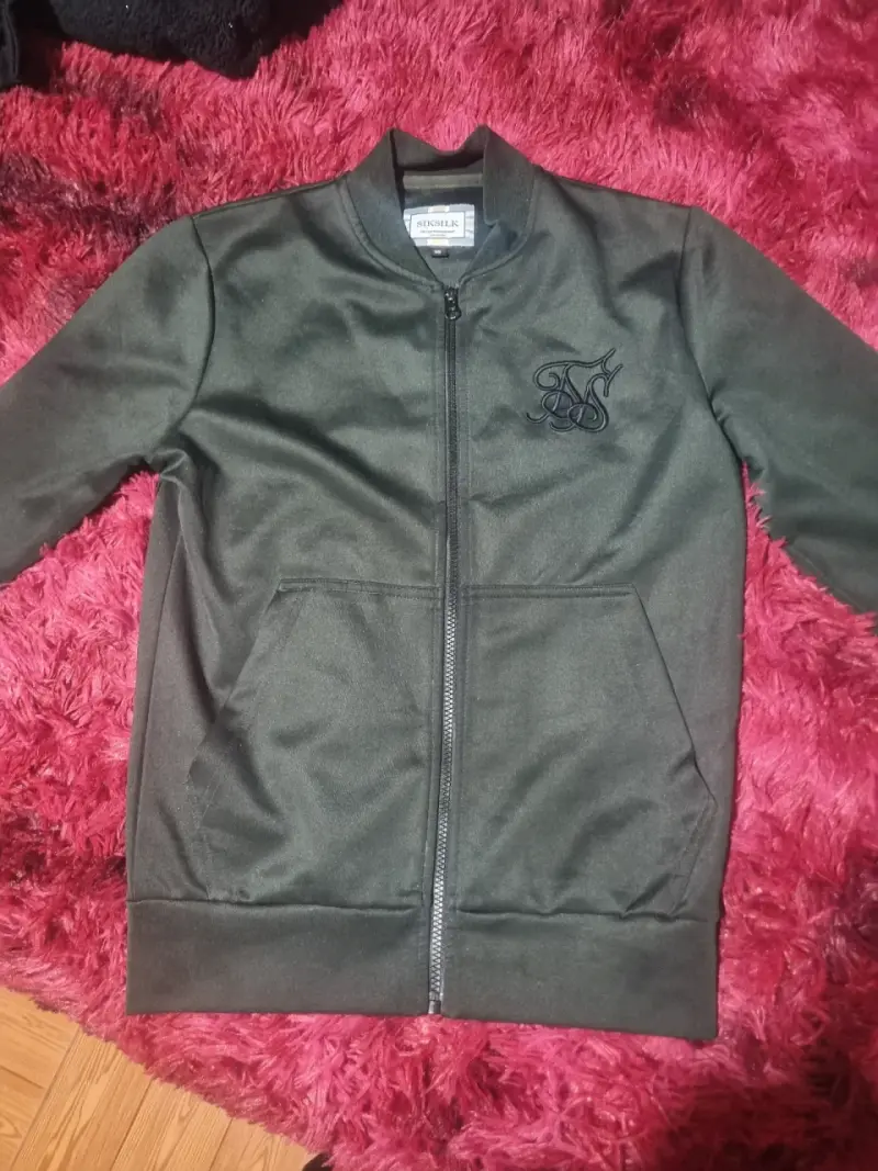 Chaqueta bomber verde SikSilk para hombre - 1