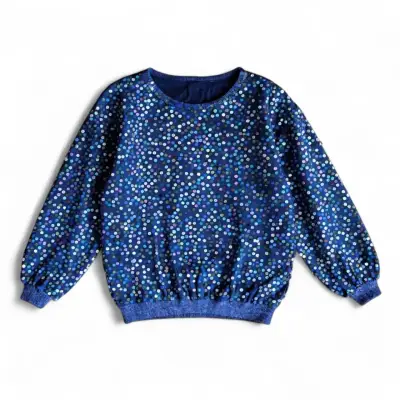 Sweater Mujer de lentejuelas azul Talla M - miniatura 1