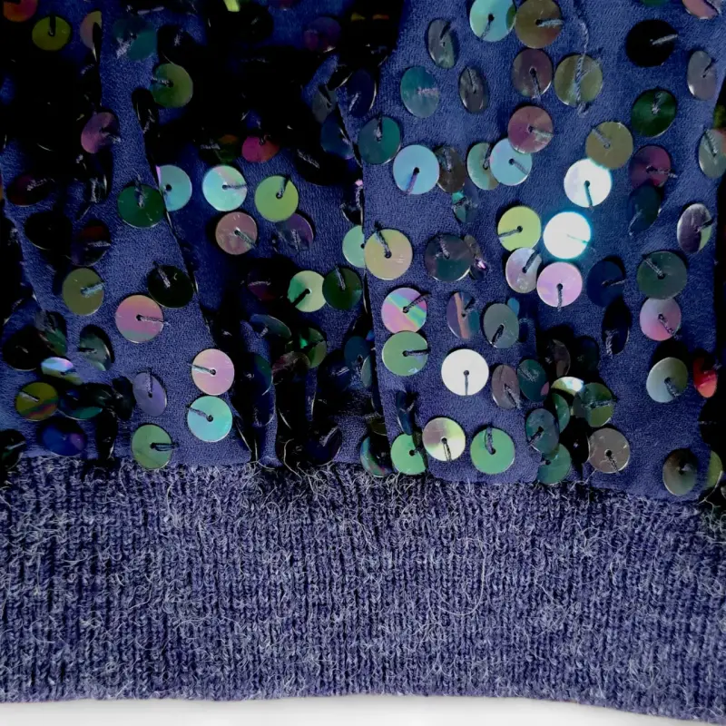 Sweater Mujer de lentejuelas azul Talla M - 2