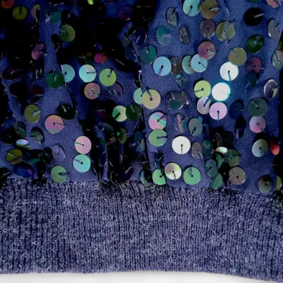 Sweater Mujer de lentejuelas azul Talla M - miniatura 2