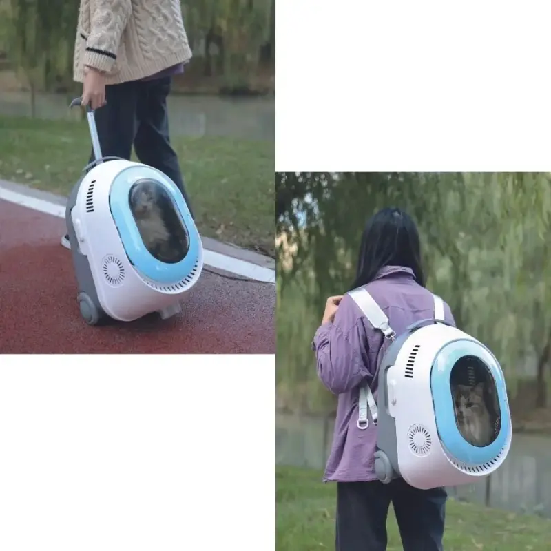 Mochila transportadora de mascotas con ruedas - 3