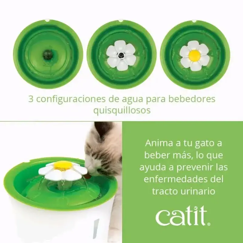 Fuente bebedero para gatos Catit 3L con filtro - 3