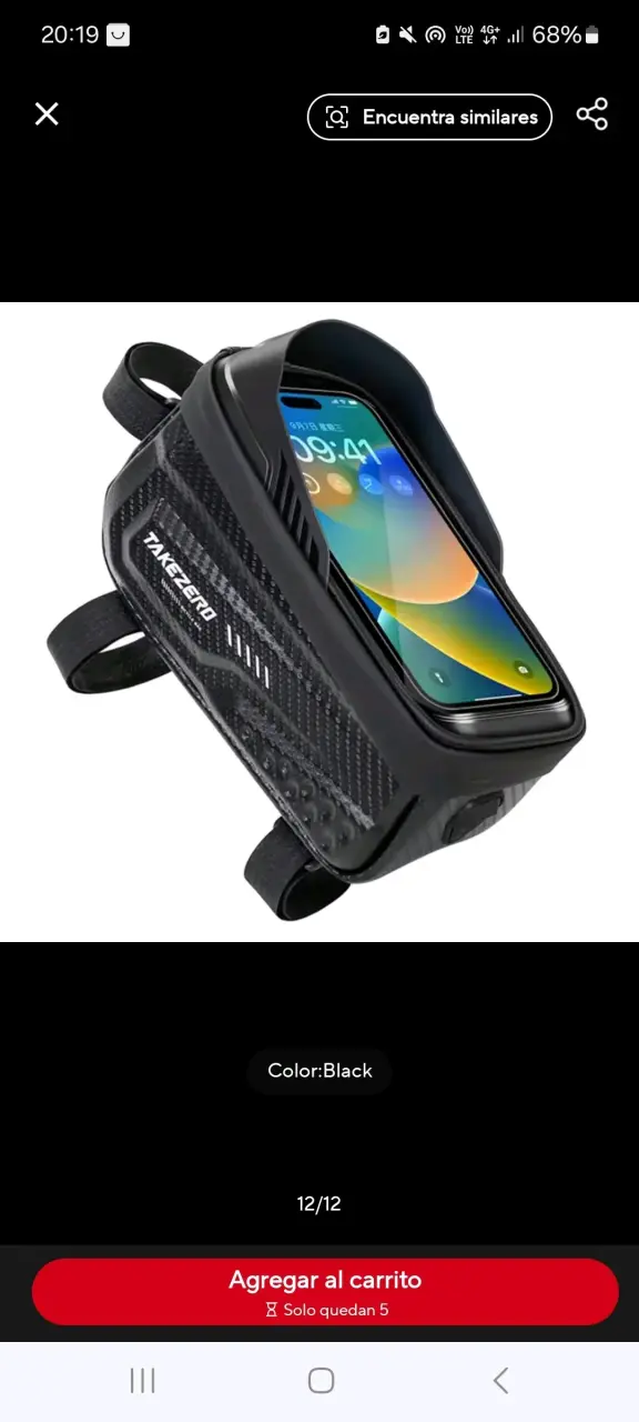 Bolso para bicicleta con soporte de celular Takezero - 1