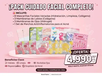 Set de Cuidado Facial Completo con Mascarillas - miniatura 4