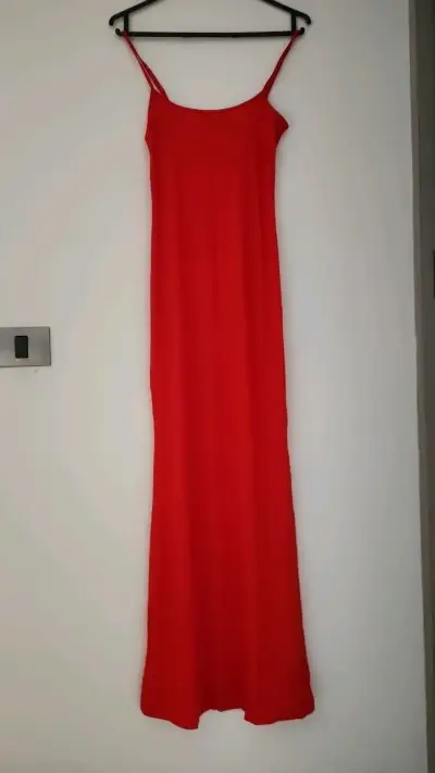 Vestido largo rojo Zara talla S - miniatura 1