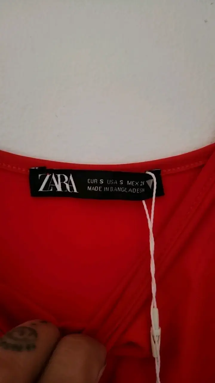 Vestido largo rojo Zara talla S - 2