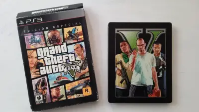 Juego PS3 GTA V Edición Especial Steelcase + mapa - miniatura 1