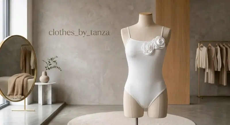 Body de mujer con flores decorativas - 2