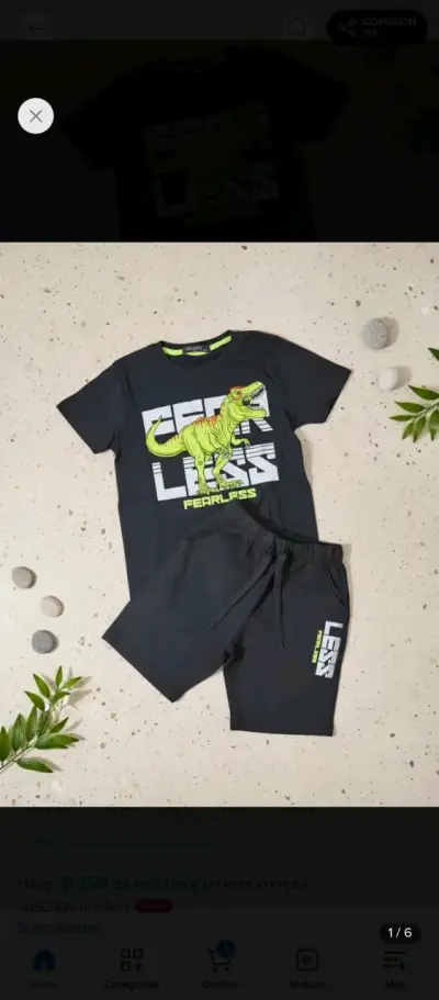 Conjunto de niño con dinosaurio y shorts - miniatura 2