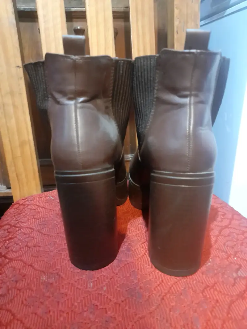 Botines de tacón alto marrones para mujer - 3