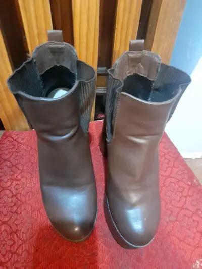 Botines de tacón alto marrones para mujer - miniatura 4