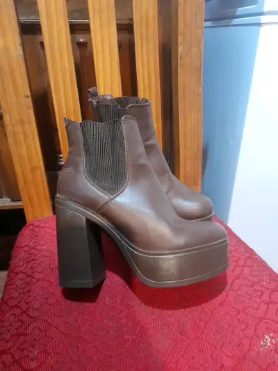 Botines de tacón alto marrones para mujer - miniatura 5