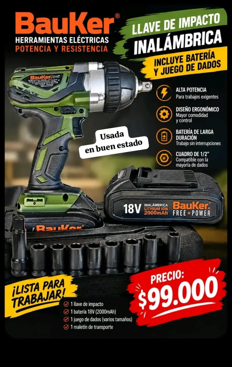 Llave de impacto bauker - 5