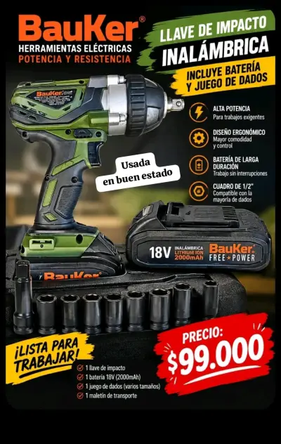 Llave de impacto bauker - miniatura 5