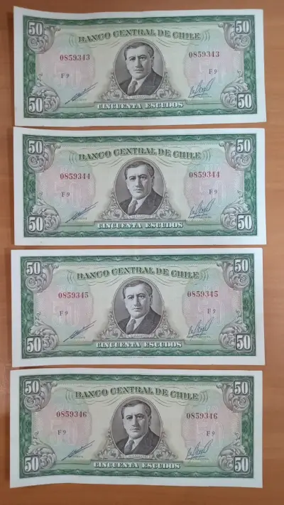 Billetes antiguos de 50 escudos chilenos - miniatura 1