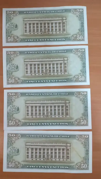 Billetes antiguos de 50 escudos chilenos - miniatura 2