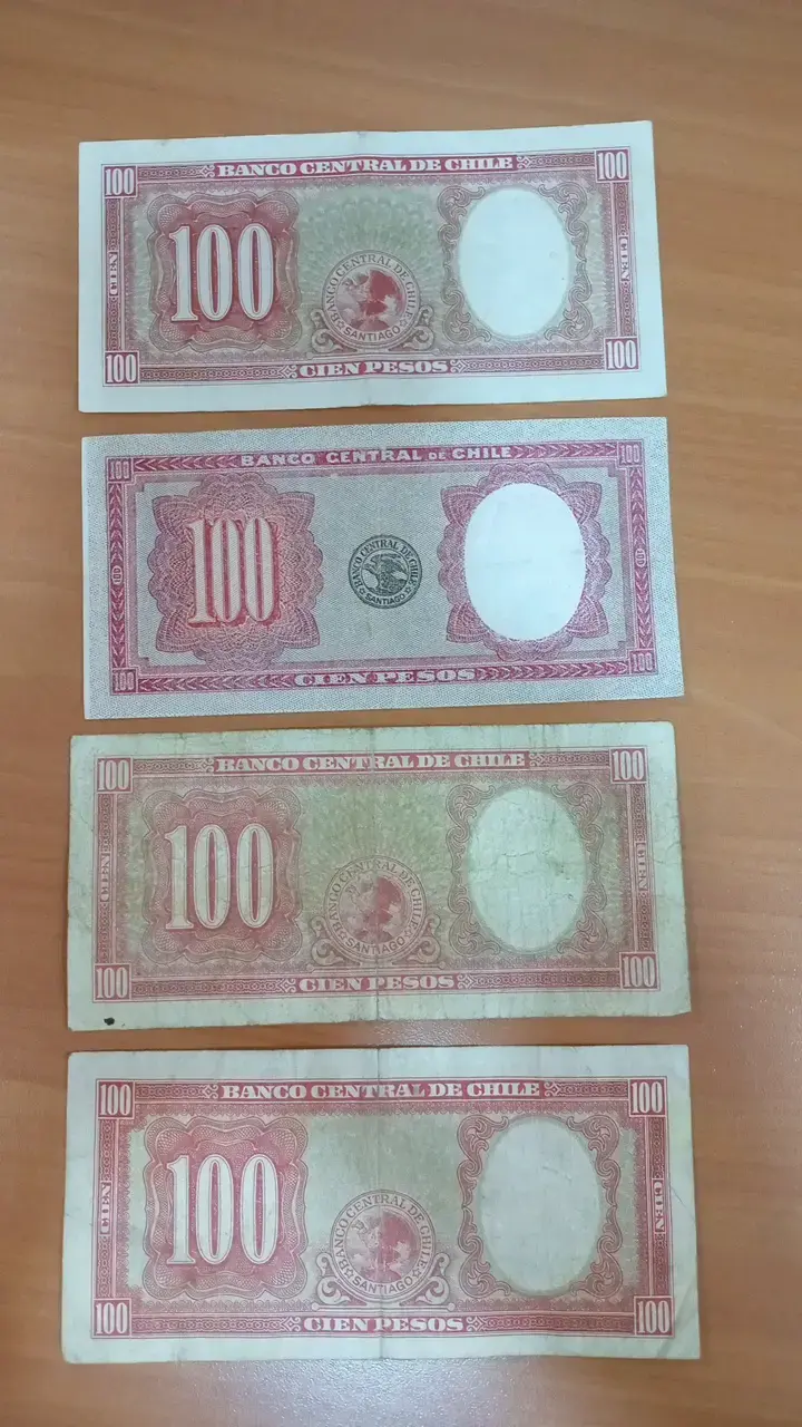 Billetes antiguos de 100 pesos chilenos - 2