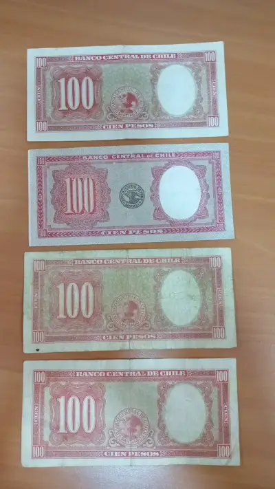 Billetes antiguos de 100 pesos chilenos - miniatura 2
