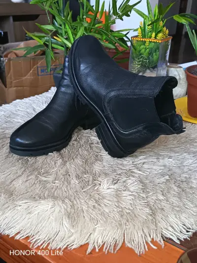 Botines de cuero negro para mujer - miniatura 3